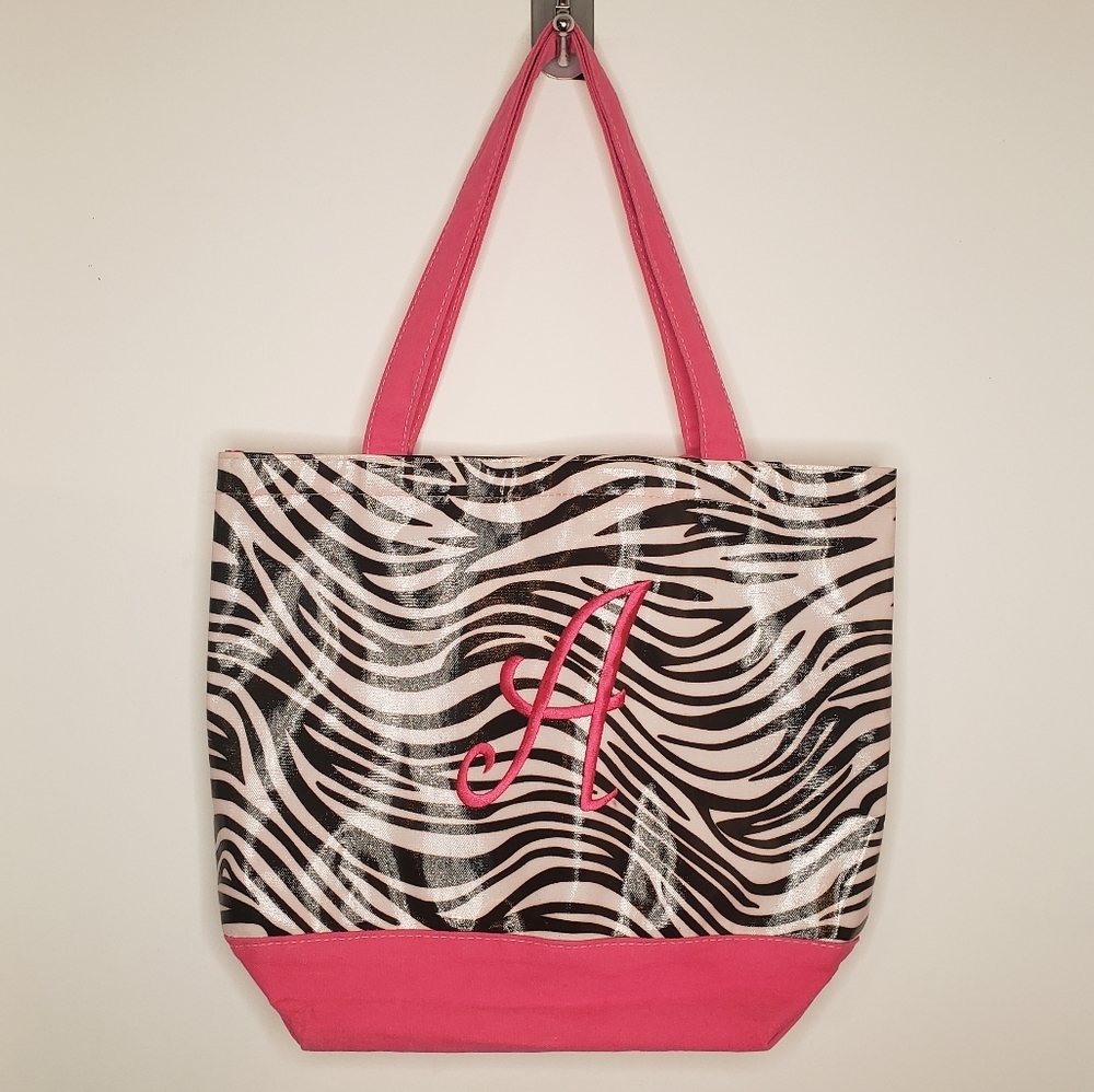 Zebra Print & Pink Zippered Tote & Mini Wallet